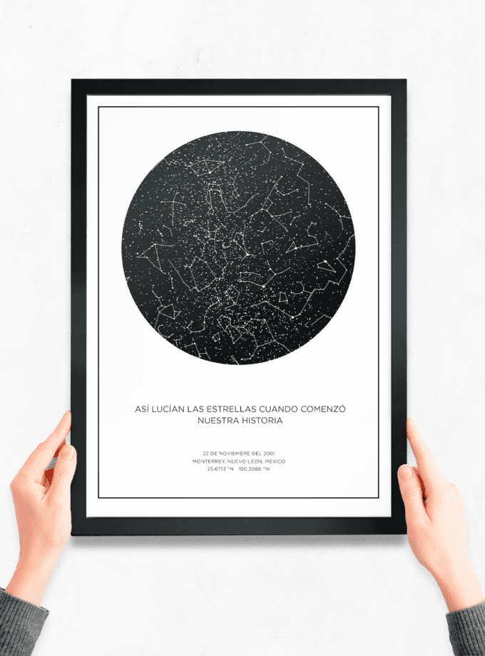 Mapa Estelar con Constelaciones 30x40 cm