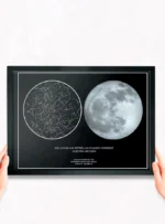 Mapa estelar Constelaciones + Luna 30x40 cm