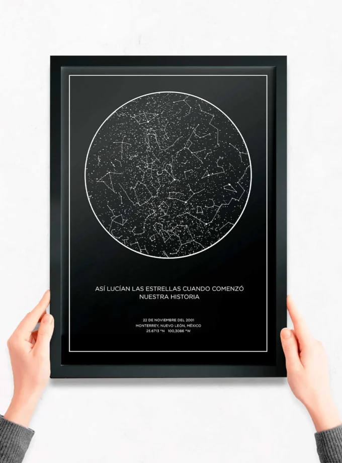 Mapa Estelar con Constelaciones 30x40 cm